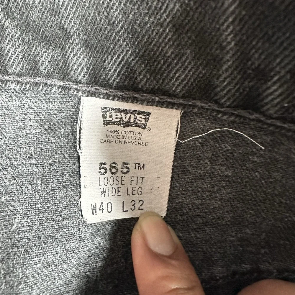 Vintage Levis 565 Dark Jeans 38x28* Men's Loose Fit Wide Baggy Leg USA 90s EUC